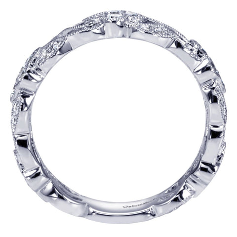 Ladies' Open Weave 14k White Gold Diamond Band