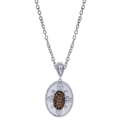 Sterling Silver, Diamonds and Smoky Topaz Pendant by Gabriel Co