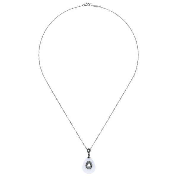 Sterling Silver, White Agate, and Black Spinel Pendant – Prospect Jewelers