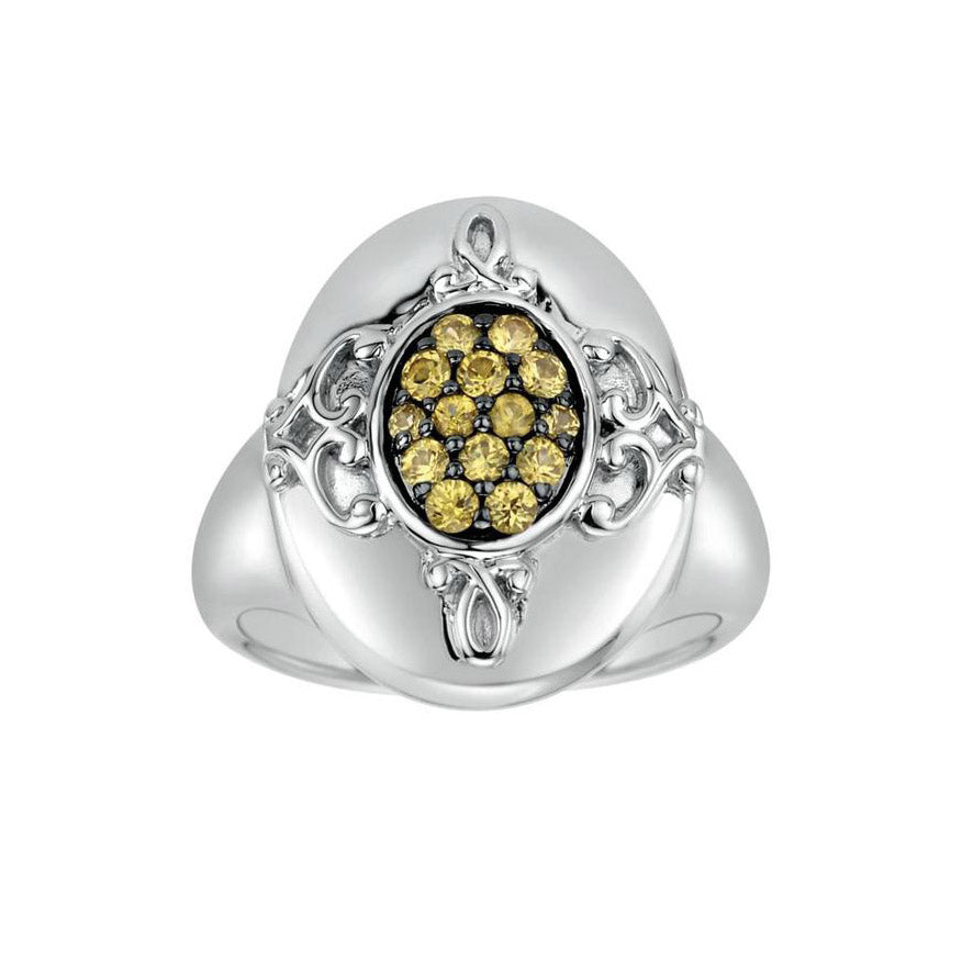 Sterling Silver and Yellow Sapphire Fashion Ring