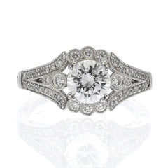 Amavida Platinum Engagement Mounting With Semi Halo