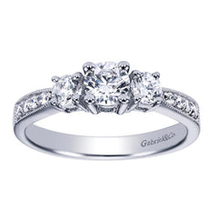 Three Stone Diamond Engagement Ring with Channel Setting