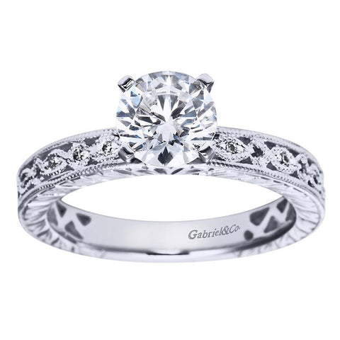 Fancy Tiffany Style Filigree Design Diamond Engagement Mounting