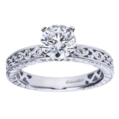 Fancy Tiffany Style Filigree Design Diamond Engagement Mounting