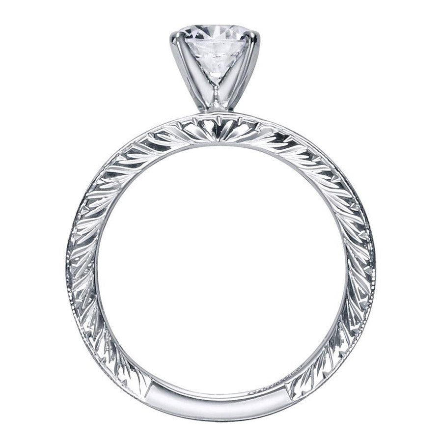 Fancy Tiffany Style Filigree Design Diamond Engagement Mounting
