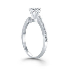 Bypass Fancy Solitaire Diamond Engagement Mounting in White Gold