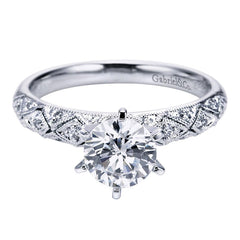 Neo Victorian Solitaire White Gold Diamond Engagement Ring