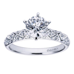 Neo Victorian Solitaire White Gold Diamond Engagement Ring