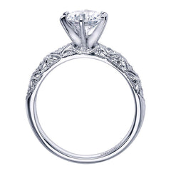 Neo Victorian Solitaire White Gold Diamond Engagement Ring