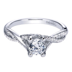 Twisted Shank Diamond Halo Engagement Ring