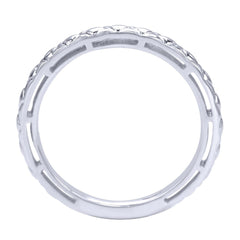 Criss Cross Designer White Gold Band