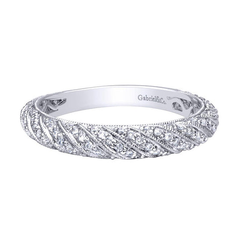 Victorian Pave Design White Gold Diamond Band