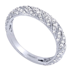 Victorian Pave Design White Gold Diamond Band