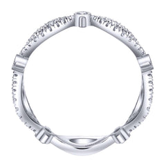 Open Space Pave Design White Gold Diamond Band