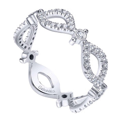 Open Space Pave Design White Gold Diamond Band