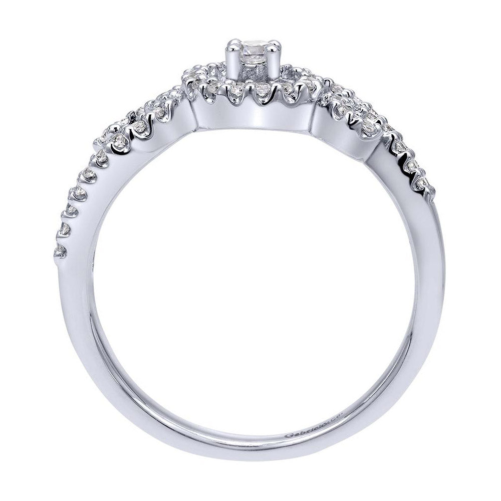 Vintage style diamond cocktail ring in 14k white gold – Charles Babb Designs