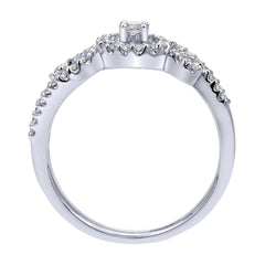 Open Space Swirl Design Diamond Pave Cocktail Ring