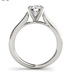 Flared Channels Fancy Solitaire Diamond Engagement Mounting in White Gold