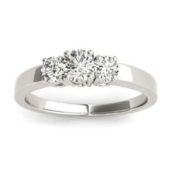 Classic Three Stone Diamond Engagement Ring in White Gold