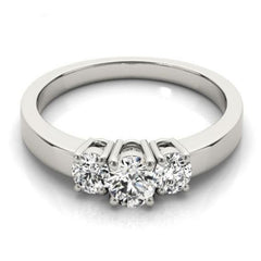 Classic Three Stone Diamond Engagement Ring in White Gold