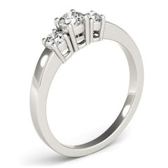 Classic Three Stone Diamond Engagement Ring in White Gold