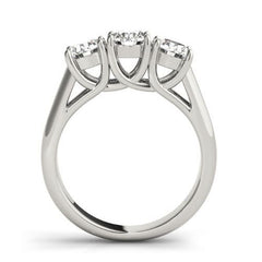 Classic Three Stone Diamond Engagement Ring in White Gold