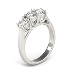 Classic Three Stone Diamond Engagement Ring in White Gold