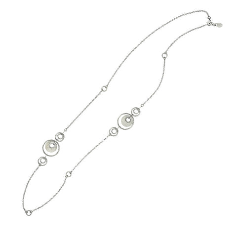 Sterling Silver Long Layering Necklace by fashion designer Frederic Duclos