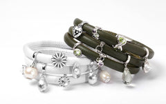 Endless Personalized Collection Leather Bracelet in White Color with Silver Clasp
