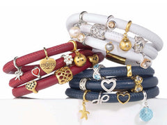 Endless Personalized Collection Leather Bracelet in White Color with Silver Clasp