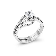 Simon G Pave Engagement Ring and Wedding Band Set